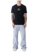 Thumbnail T-shirt noir uni avec une coupe droite et des manches courtes - Image 3