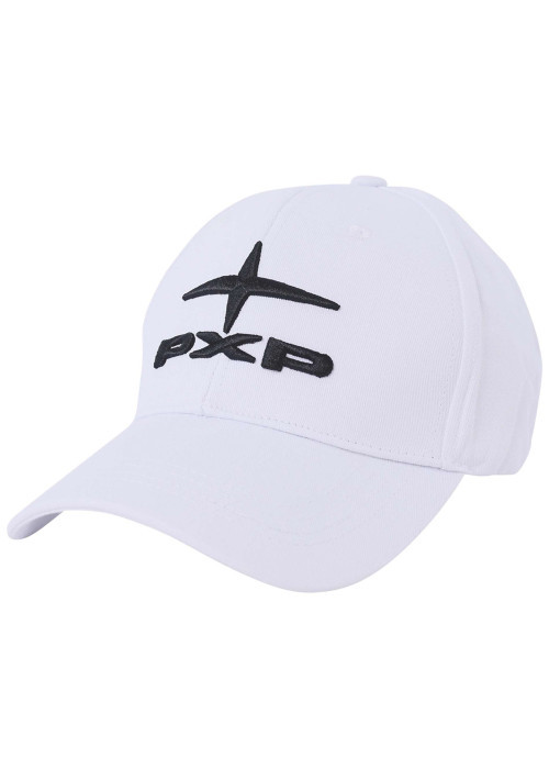 Casquette blanche uni avec une fermeture strapback à l'arrière