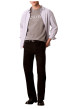 Thumbnail T-shirt en coton gris uni imprimé avec une coupe droite et un col rond - Image 4