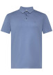 Thumbnail Polo en coton bleu uni avec une coupe droite et un col boutonné
