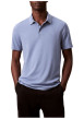Thumbnail Polo en coton bleu uni avec une coupe droite et un col boutonné - Image 2