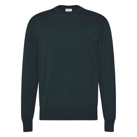 Pull en coton vert sapin uni avec une coupe...
