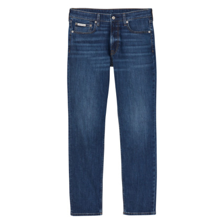 Jean en coton mélangé indigo uni avec une coupe...
