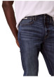 Thumbnail Jean en coton mélangé indigo uni avec une coupe slim à zip et bouton - Image 5