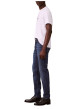 Thumbnail Jean en coton mélangé indigo uni avec une coupe slim à zip et bouton - Image 6