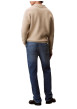 Thumbnail Jean en coton bleu uni avec une coupe droite à zip et à bouton - Image 3