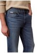 Thumbnail Jean en coton bleu uni avec une coupe droite à zip et à bouton - Image 5