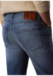 Thumbnail Jean en coton bleu uni avec une coupe droite à zip et à bouton - Image 6