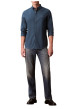 Thumbnail Chemise en coton nuit unie avec une coupe droite et un col à revers - Image 4