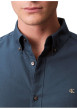 Thumbnail Chemise en coton nuit unie avec une coupe droite et un col à revers - Image 5