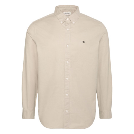 Chemise en coton beige unie avec une coupe...