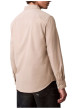 Thumbnail Chemise en coton beige unie avec une coupe droite et un col à revers - Image 3