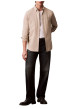 Thumbnail Chemise en coton beige unie avec une coupe droite et un col à revers - Image 4