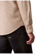 Thumbnail Chemise en coton beige unie avec une coupe droite et un col à revers - Image 5