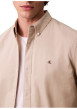 Thumbnail Chemise en coton beige unie avec une coupe droite et un col à revers - Image 6