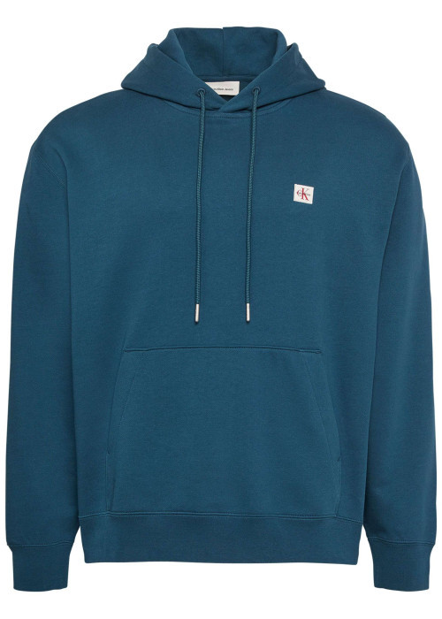 Sweat en coton nuit uni avec une coupe droite et une capuche