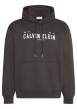 Thumbnail Sweat en coton noir uni avec une coupe droite et une capuche