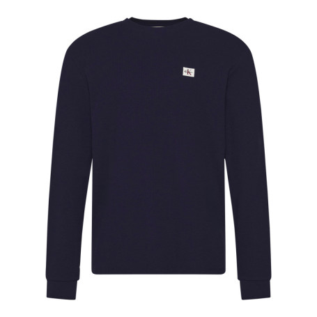 T-shirt marine uni en maille piquée avec une...