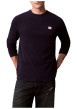 Thumbnail T-shirt marine uni en maille piquée avec une coupe ajustée et un col rond - Image 2