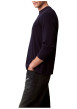 Thumbnail T-shirt marine uni en maille piquée avec une coupe ajustée et un col rond - Image 6