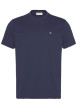 Thumbnail T-shirt en coton marine uni avec une coupe droite et un col rond