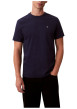 Thumbnail T-shirt en coton marine uni avec une coupe droite et un col rond - Image 2
