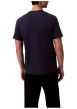 Thumbnail T-shirt en coton marine uni avec une coupe droite et un col rond - Image 3