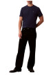 Thumbnail T-shirt en coton marine uni avec une coupe droite et un col rond - Image 4