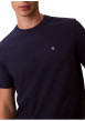 Thumbnail T-shirt en coton marine uni avec une coupe droite et un col rond - Image 5