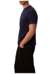 Thumbnail T-shirt en coton marine uni avec une coupe droite et un col rond - Image 6