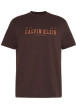 Thumbnail T-shirt en coton brun uni avec une coupe droite et un col rond