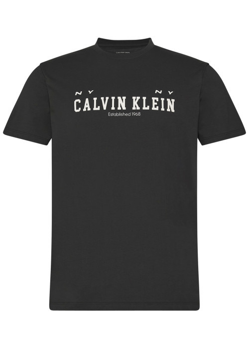T-shirt en coton noir uni avec une coupe droite...