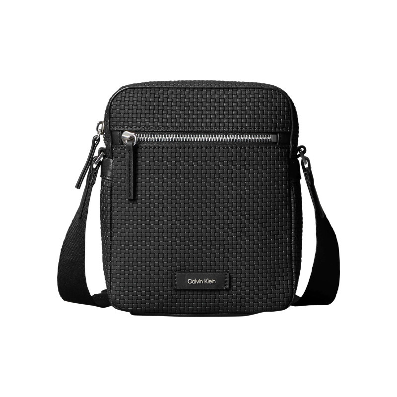Calvin Klein Jeans - Sacoche Noire Unie Avec Une Bandoulière Et Un Revêtement En Maille Tressée - Noir