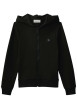 Thumbnail Sweat en coton noir uni avec une coupe droite et une capuche