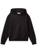 Thumbnail Sweat en coton noir uni avec une coupe droite et une capuche