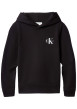 Thumbnail Sweat en coton noir uni avec une coupe droite et une capuche