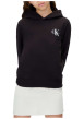 Thumbnail Sweat en coton noir uni avec une coupe droite et une capuche - Image 2