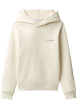 Thumbnail Sweat en coton écru uni avec une coupe droite et une capuche