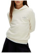 Thumbnail Sweat en coton écru uni avec une coupe droite et une capuche - Image 4
