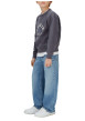 Thumbnail Sweat en coton anthracite uni avec une coupe droite et un col rond - Image 4