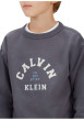 Thumbnail Sweat en coton anthracite uni avec une coupe droite et un col rond - Image 5