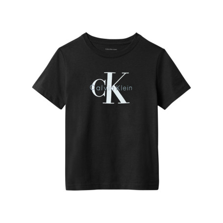 T-shirt en coton noir imprimé logo à coupe...