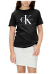 Thumbnail T-shirt en coton noir imprimé logo à coupe droite et à col rond - Image 2
