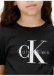 Thumbnail T-shirt en coton noir imprimé logo à coupe droite et à col rond - Image 5