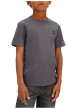 Thumbnail T-shirt en coton anthracite uni avec une coupe droite et un col rond - Image 2