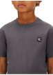 Thumbnail T-shirt en coton anthracite uni avec une coupe droite et un col rond - Image 5