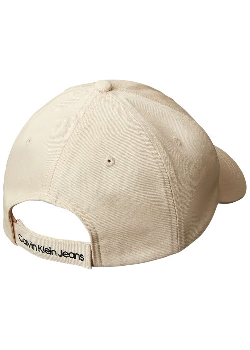 Casquette en coton biologique écrue unie avec une fermeture à scratch