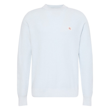 Pull en coton ciel uni avec une coupe droite et...