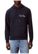 Thumbnail Sweat en coton marine uni avec une coupe droite et une capuche - Image 2