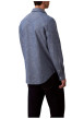 Thumbnail Chemise en coton marine unie avec une coupe droite et un col à revers - Image 3